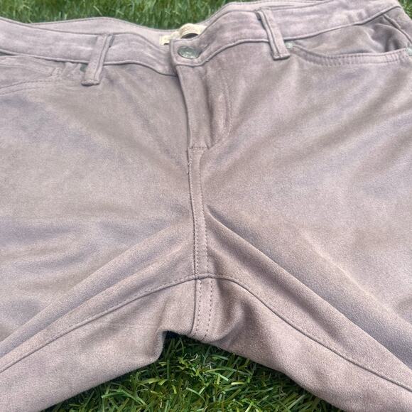 Nine West Vintage America Boho Skinny Western Cowgirl Velvet Suede Khaki Pants 8 - Picture 7 of 9